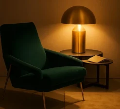 Lampe à poser, Atollo, laiton, H70cm, Ø50cm - Oluce