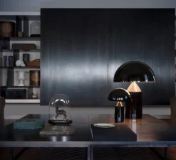 Lampe à poser, Atollo, noir, Ø50cm, H70cm - Oluce