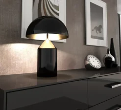 Lampe à poser, Atollo, noir, Ø50cm, H70cm - Oluce