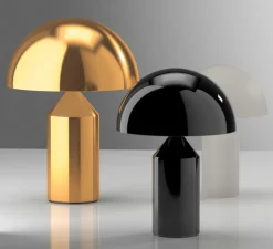 Lampe à poser, Atollo, noir, Ø25cm, H35cm - Oluce