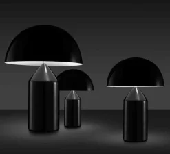 Lampe à poser, Atollo, noir, Ø25cm, H35cm - Oluce