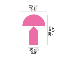 Lampe à poser, Atollo, noir, Ø25cm, H35cm - Oluce