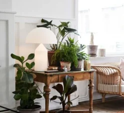 Lampe à poser, Atollo, verre opalin, Ø38cm, H50cm - Oluce