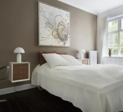 Lampe à poser, Atollo, verre opalin, Ø25cm, H35cm - Oluce