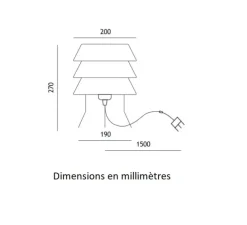 Lampe à poser, Aura 1242, moutarde, bleu d'eau, vert olive, Ø20cm, H27cm - Toscot