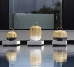 Lampe à poser, Bamboo, Take Away, M, blanc, IP66,LED, 3000K, 290lm, Ø27cm, H44cm - Forestier