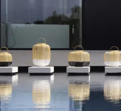 Lampe à poser, Bamboo, Take Away, M, blanc, IP66,LED, 3000K, 290lm, Ø27cm, H44cm - Forestier