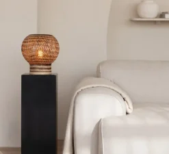 Lampe à poser, Barbados, naturel et marron, Ø25cm, H27cm - Good&Mojo