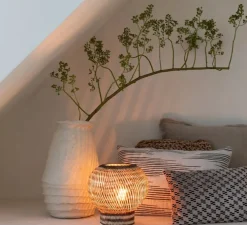 Lampe à poser, Barbados, naturel et marron, Ø25cm, H27cm - Good&Mojo