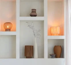 Lampe à poser, Barbados, naturel et marron, Ø25cm, H27cm - Good&Mojo