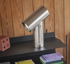 Lampe à poser, Beam, aluminium poli, LED, dim, 2700K, 90-1000 lm, L31,8cm, H45,4cm - Muuto