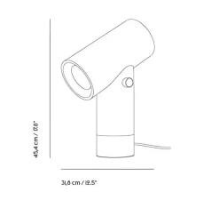 Lampe à poser, Beam, aluminium poli, LED, dim, 2700K, 90-1000 lm, L31,8cm, H45,4cm - Muuto