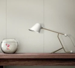 Lampe à poser, Beghina, blanc brillant, laiton, LED, 3000K, 200lm, L22cm, H41cm - Tato Italia