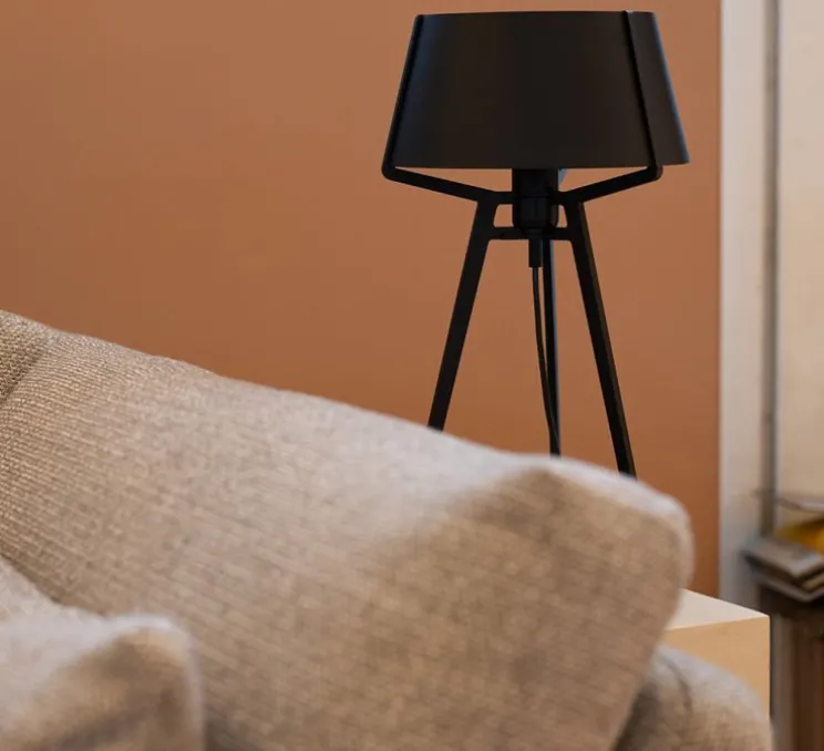 Lampe à poser, Bella, noir fumé, Ø27cm, H51,6cm - Tonone