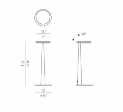 Lampe à poser, Bella, noir, LED, 2700K, 388LM, Ø12cm, H31,6cm - PANZERI