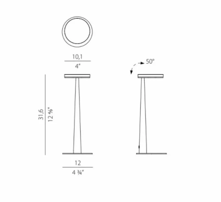 Lampe à poser, Bella, noir, LED, 2700K, 388LM, Ø12cm, H31,6cm - PANZERI