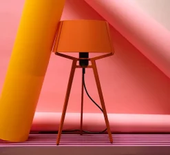 Lampe à poser, Bella, orange vif, Ø27cm, H51,6cm - Tonone