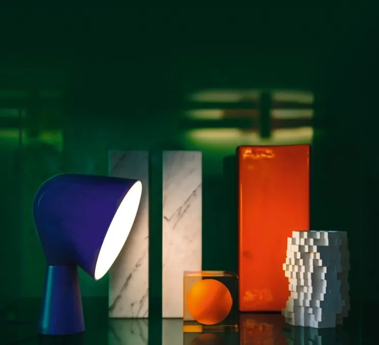 Lampe à poser, Binic, bleu, Ø22cm, H24cm - Foscarini