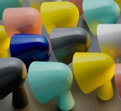 Lampe à poser, Binic, bleu, Ø22cm, H24cm - Foscarini