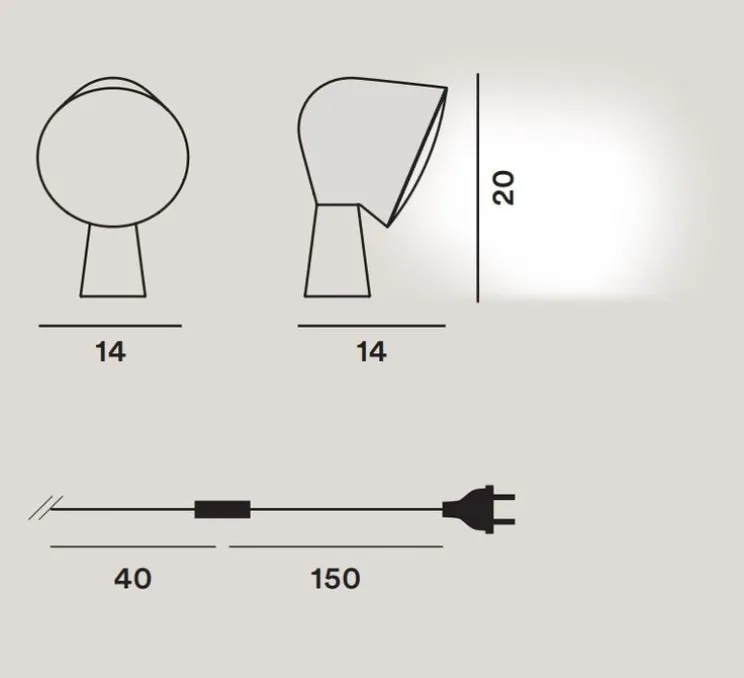 Lampe à poser, Binic, vert d'eau, Ø22cm, H24cm - Foscarini