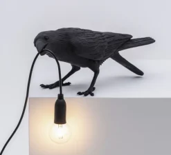 Lampe à poser, Bird Lamp Playing Indoor, noir, L33,5cm, H11,5cm - Seletti
