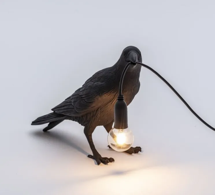 Lampe à poser, Bird Lamp Waiting Indoor, noir, L29,5cm, H12cm - Seletti