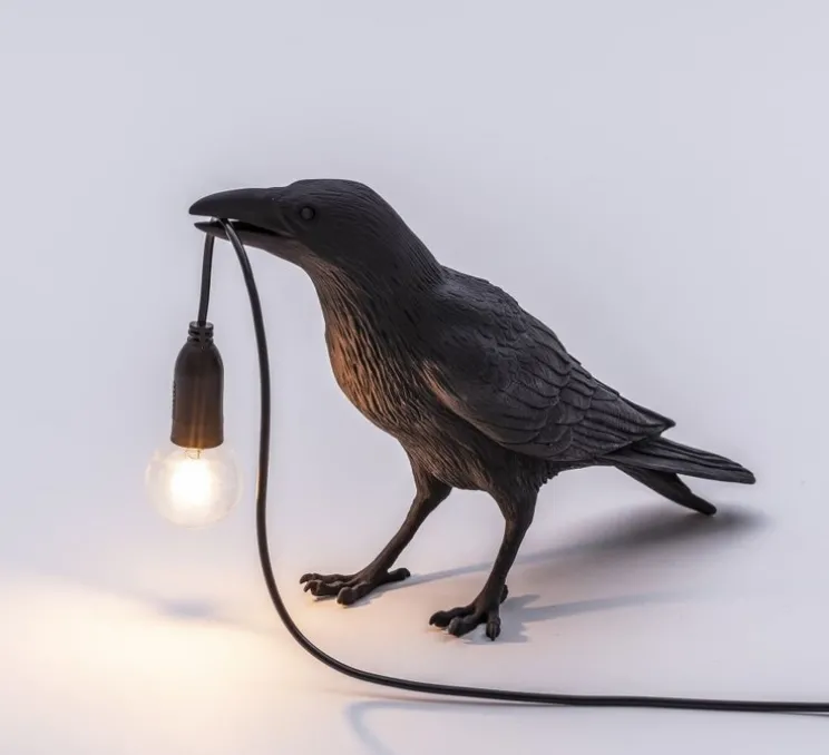 Lampe à poser, Bird Lamp Waiting Indoor, noir, L29,5cm, H12cm - Seletti