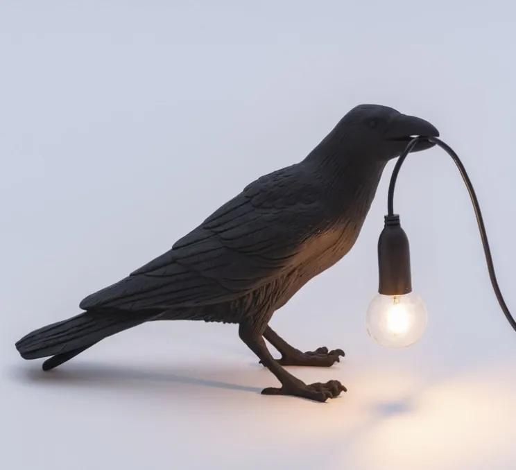 Lampe à poser, Bird Lamp Waiting Indoor, noir, L29,5cm, H12cm - Seletti