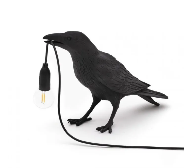 Lampe à poser, Bird Lamp Waiting Indoor, noir, L29,5cm, H12cm - Seletti