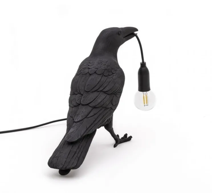 Lampe à poser, Bird Lamp Waiting Indoor, noir, L29,5cm, H12cm - Seletti