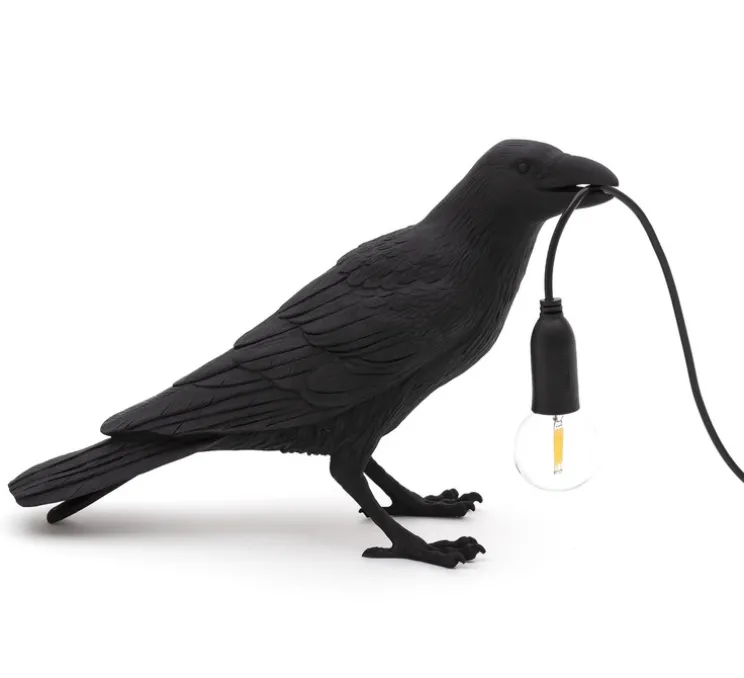 Lampe à poser, Bird Lamp Waiting Indoor, noir, L29,5cm, H12cm - Seletti