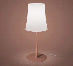 Lampe à poser, Birdie Easy Grande, blanc et rouge brique, Ø25cm, H62cm - Foscarini