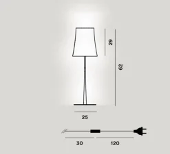 Lampe à poser, Birdie Easy Grande, blanc et noir, Ø25cm, H62cm - Foscarini