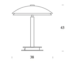 Lampe à poser, Bis, noir brillant, H43cm - Fontana Arte