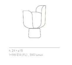 Lampe à poser, Blom, gris foncé, Ø15cm, H24cm - Fontana Arte