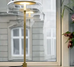 Lampe à poser, Blossi, or, transparent, Ø23cm, H44cm - Nuura