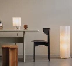 Lampe à poser, Boe, argent, abat-jour en papier washi, Ø20cm, H28cm-Ferm Living