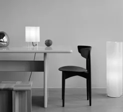 Lampe à poser, Boe, argent, abat-jour en papier washi, Ø20cm, H28cm-Ferm Living