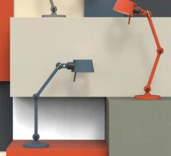 Lampe à poser, Bolt petit, bleu, laiton, L57cm, H29cm - TONONE