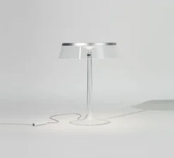Lampe à poser, Bon jour, Chrome, transparent, abat jour transparent, LED, dim, 2700k, 811 lm, Ø31,6cm, H41cm - Flos