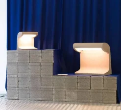 Lampe à poser, Borne Béton Mini, LED, 3000K, 1920lm, L30cm, H31cm - Nemo Lighting