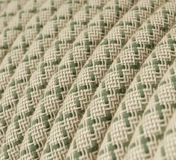 Lampe à poser, Bottiglia, abat-jour Athena, vert, blanc, Ø24cm, H44cm - Creative Cables