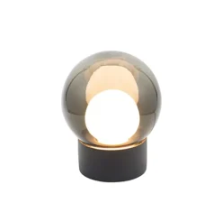 Lampe à poser, Boule Small, verre fumé, gris, 2700K, 806lm, H35,5cm - PULPO