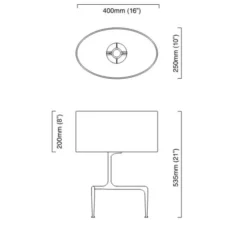 Lampe à poser, BRAQUE, gris colombe, L40cm, H53,5cm - Cto lighting