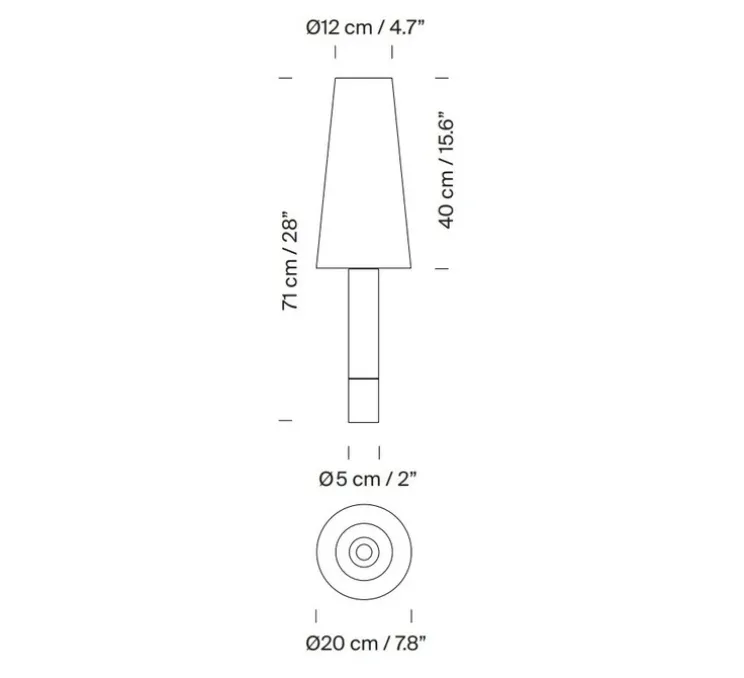 Lampe à poser, Básica M2, nickel, beige, Ø20cm, H71cm - Santa & Cole