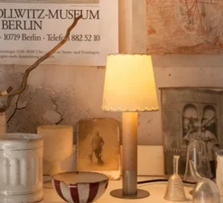 Lampe à poser, Básica Mínima, bronze, beige, Ø12cm, H30cm - Santa & Cole