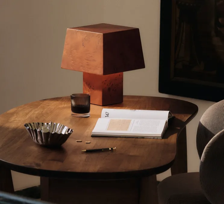 Lampe à poser, Burl, Marron foncé, Ø27,3cm, H33cm-Ferm Living