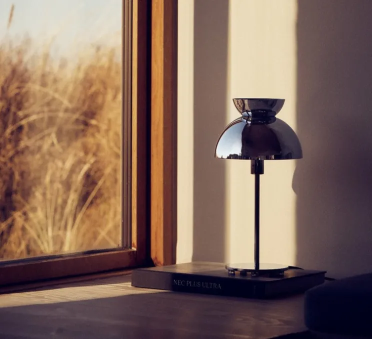 Lampe à poser, Butterfly, chrome, Ø21cm, H40cm - Frandsen