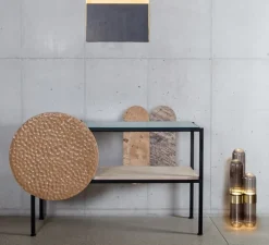 Lampe à poser, Cactus Small, gris fumé, laiton, LED, 2700K, 1600 lm, Ø20cm, H63cm - Pulpo