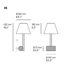 Lampe à poser, Calée XS, Blanc et laiton satiné, Ø22cm, H42cm - CVL